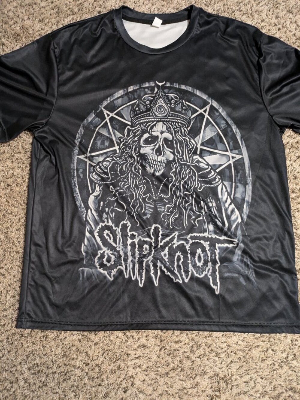Slipknot Double-Sided Graphic/Front & Back T-Shirt with Skull Design Black 2XL